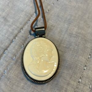 Cameo and leather cord